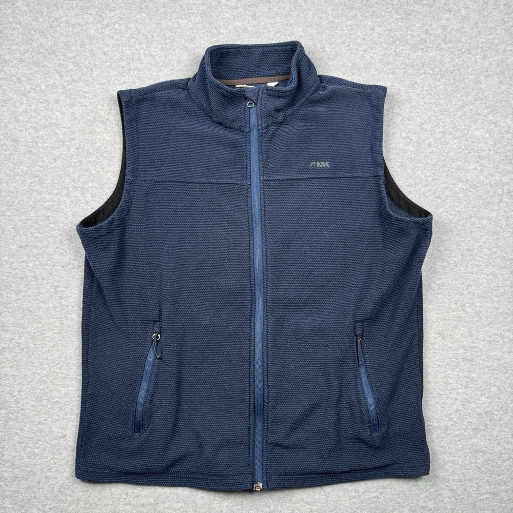Mountain Khakis Vest Mens Large Blue Navy Apex Pop Top Fleece Zip Pockets Layer